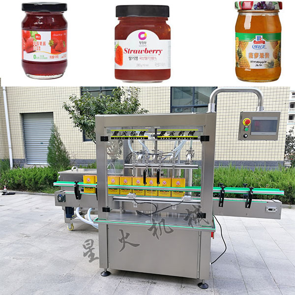 果醬自動化包裝流水線實(shí)拍以及樣品圖